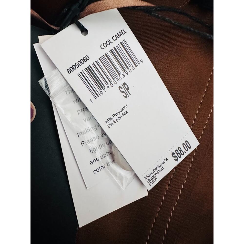 Truth By REPUBLIC Faux Leather Trench Coat Small Brown Old Money Quiet Luxury - Picture 6 of 9